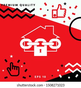 Home lock icon. Graphic elements for your design