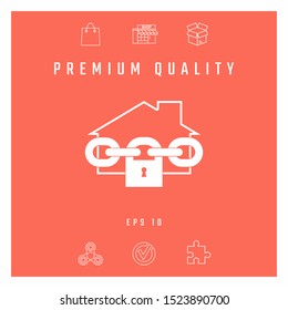 Home lock icon. Graphic elements for your design