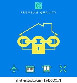 Home lock icon. Graphic elements for your design