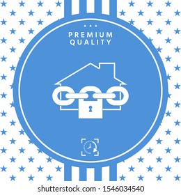 Home lock icon. Graphic elements for your design