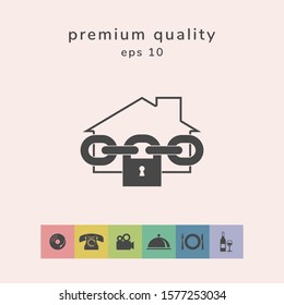 Home lock icon. Graphic elements for your design