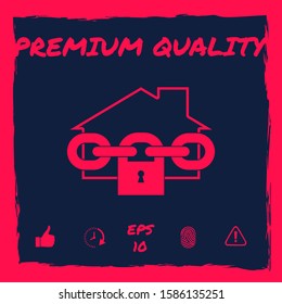 Home lock icon. Graphic elements for your design