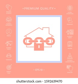 Home lock icon. Graphic elements for your design