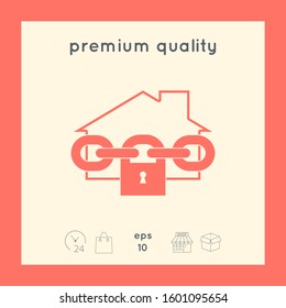 Home lock icon. Graphic elements for your design