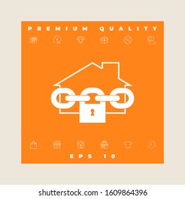 Home lock icon. Graphic elements for your design