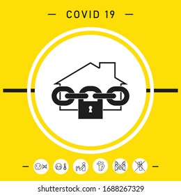 Home lock icon. Graphic elements for your design