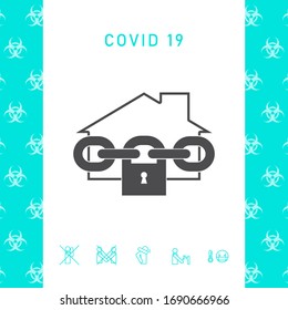 Home lock icon. Graphic elements for your design