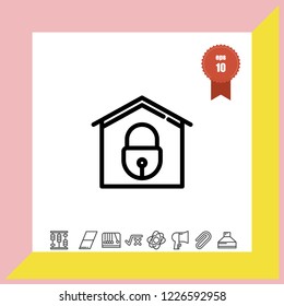 Home lock icon vector