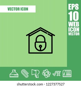 Home lock icon vector