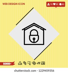 Home lock icon vector