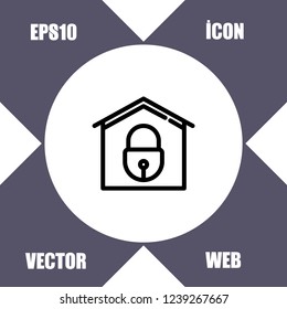 Home lock icon vector
