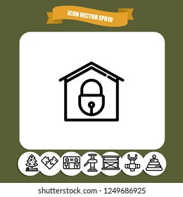 Home lock icon vector