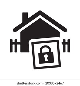 Icono de bloqueo residencial. Vector y glifo