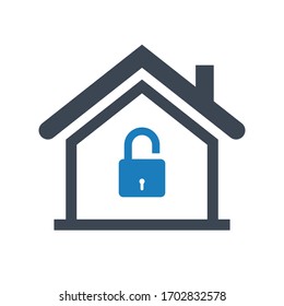 Gráfico vectorial de icono de bloqueo doméstico.