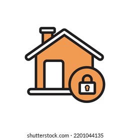 Home Lock Icon Vector Illustration
