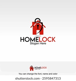 Home Lock Logo Template Design Vector