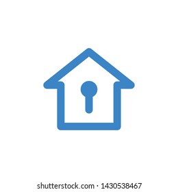 Home with lock logo template vector icon design