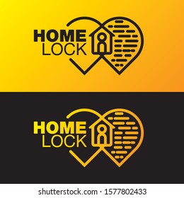 Home lock modern logo concept