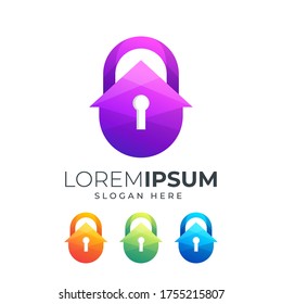 home lock pad logo design, vector file eps 10 text is easy to edit