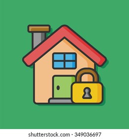 home lock safety icon