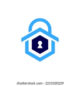 home lock security logo design vector