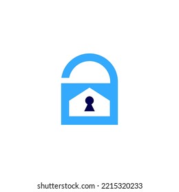 vector de diseño de logotipo de seguridad de bloqueo residencial