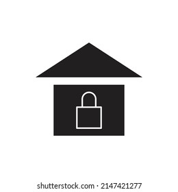 home lock vector silhouette for website symbol icon