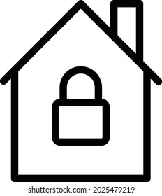 home lock vector thin line icon