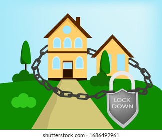 home lockdown icon or symbol, Design Vector,
Covid 19 lock down