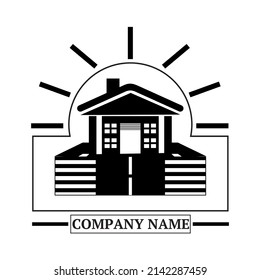 home or lodging icon vector illustration with black and white background suitable for card templates or business brand logos