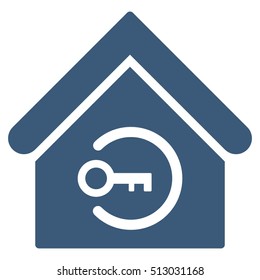 Home Login vector icon. Flat blue symbol. Pictogram is isolated on a white background. Designed for web and software interfaces.