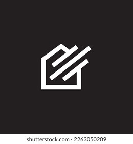 Logotipo del hogar abstracto casa moderna, sencilla y única, este signo para la gestión de la realidad.