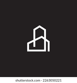 Home logo abstract modern, simple and unique house ,this signet for realty management.