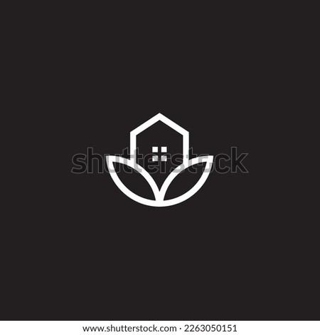 Home logo abstract modern, simple and unique house ,this signet for realty management.