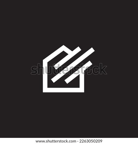 Home logo abstract modern, simple and unique house ,this signet for realty management.