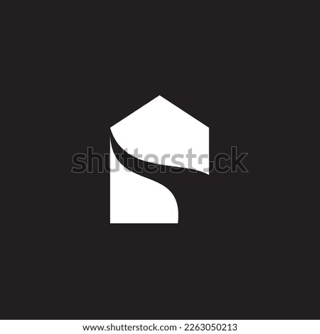 Home logo abstract modern, simple and unique house ,this signet for realty management.