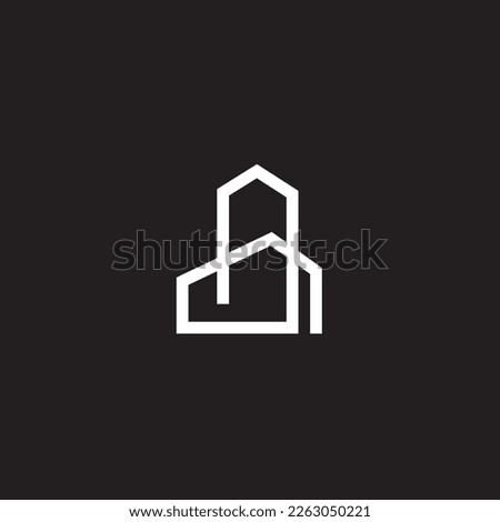 Home logo abstract modern, simple and unique house ,this signet for realty management.