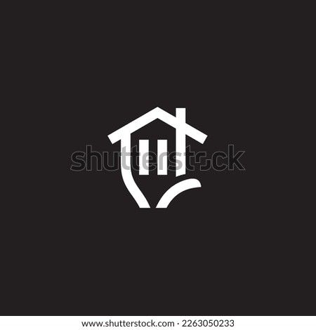Home logo abstract modern, simple and unique house ,this signet for realty management.