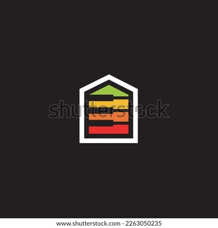 Home logo abstract modern, simple and unique house ,this signet for realty management.