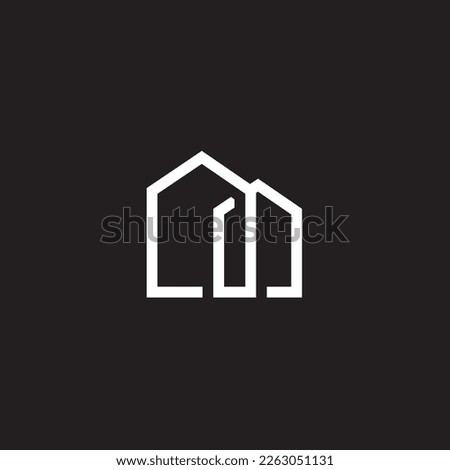 home logo abstract modern, simple and unique house ,this signet for realty management.