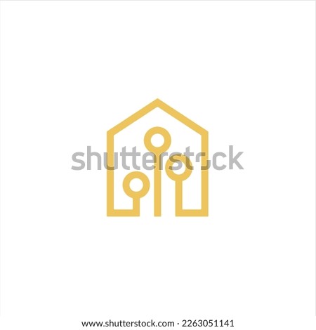 home logo abstract modern, simple and unique house ,this signet for realty management.