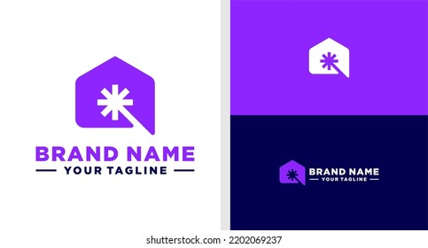 SELECCIÓN DE CHAT DE BURBUJAS DE LOGOTIPO DE CASA EDITABLE