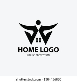 Home logo. Home care logo. Home protection logo. Vector illustration