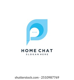Home  logo with chatting idea creative element design concept