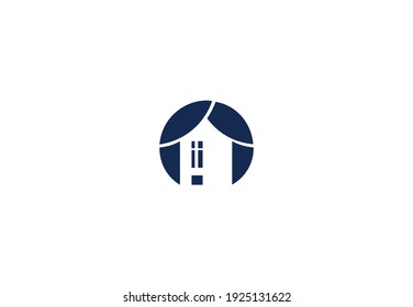 Home logo, circle home logo, simple home logo easy to remember and can be seen well even from a distance, prefect to your brand building architecture or real estate logo and home services