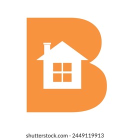 Home Logo combine with letter B vector template