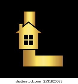 Home Logo combinar com a letra L modelo de vetor
