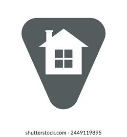 Home Logo combine with letter V vector template