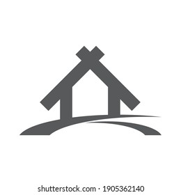 Home logo Concept creative symbol minimalist abstract Roof icon vector illustration