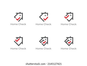 Home Logo Concept sign icon Design. Home with Tick or Checkmark symbol. Vector illustration Logo template.